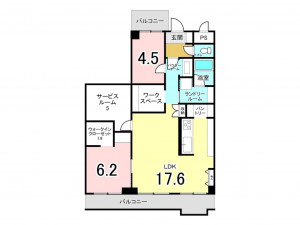 八尾市志紀町南、マンションの間取り画像です