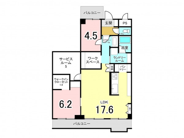 八尾市志紀町南、マンションの間取り画像です