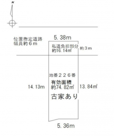 八尾市東町、土地の間取り画像です