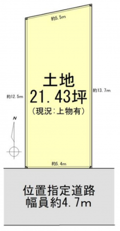 八尾市福万寺町、土地の間取り画像です