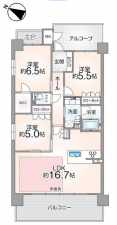八尾市東山本町、マンションの間取り画像です