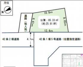 八尾市相生町、土地の間取り画像です