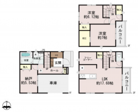八尾市太田、新築一戸建ての間取り画像です