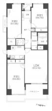 八尾市本町、マンションの間取り画像です