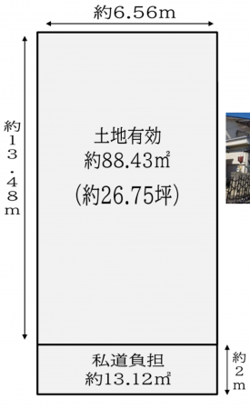 八尾市東町、土地の間取り画像です