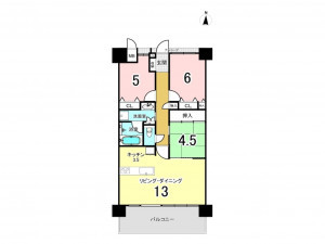 八尾市北本町、マンションの間取り画像です