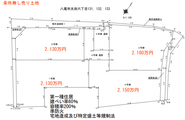 八尾市太田、土地の間取り画像です