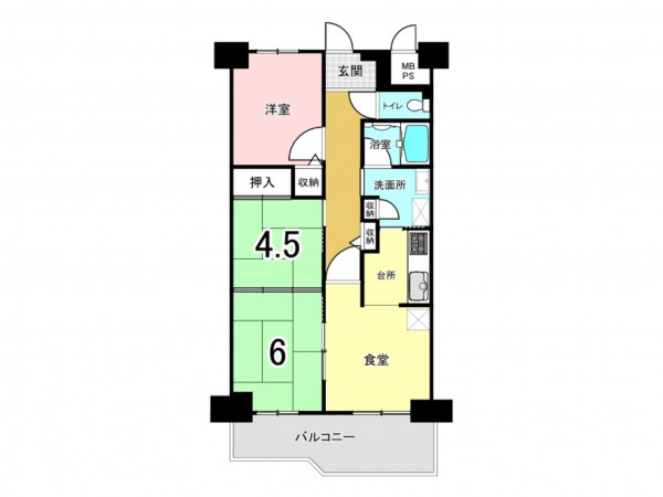 八尾市上之島町北、マンションの間取り画像です