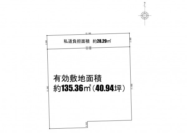 八尾市八尾木東、土地の間取り画像です