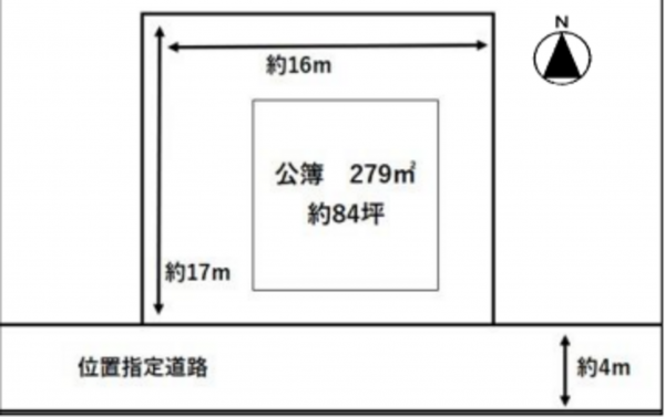 八尾市黒谷、土地の間取り画像です
