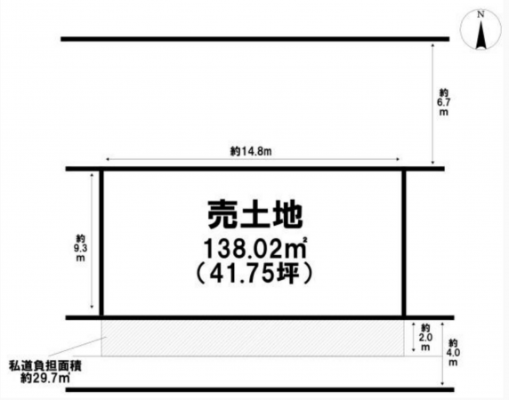 八尾市南本町、土地の間取り画像です