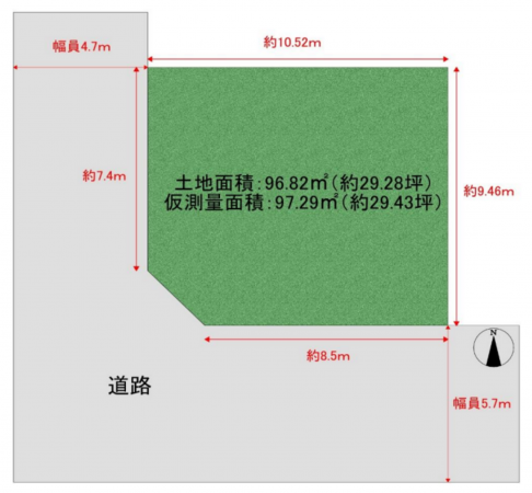 八尾市太田、土地の間取り画像です