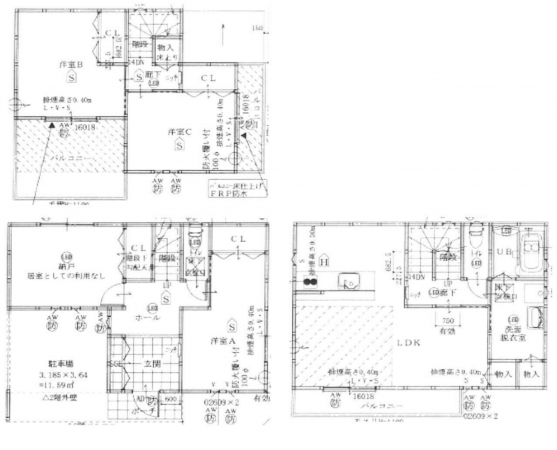 八尾市北本町、新築一戸建ての間取り画像です
