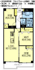 八尾市相生町、マンションの間取り画像です