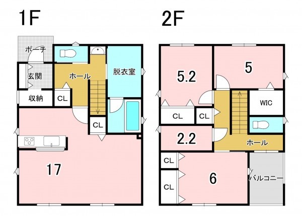 八戸市桜ケ丘、新築一戸建ての間取り画像です