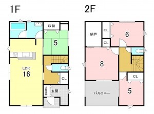 八戸市大字新井田、新築一戸建ての間取り画像です