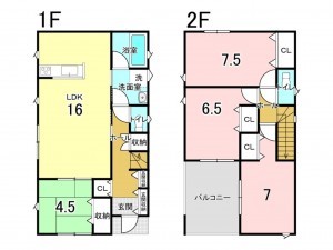 八戸市大字新井田、新築一戸建ての間取り画像です