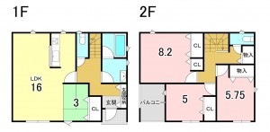八戸市大字新井田、新築一戸建ての間取り画像です