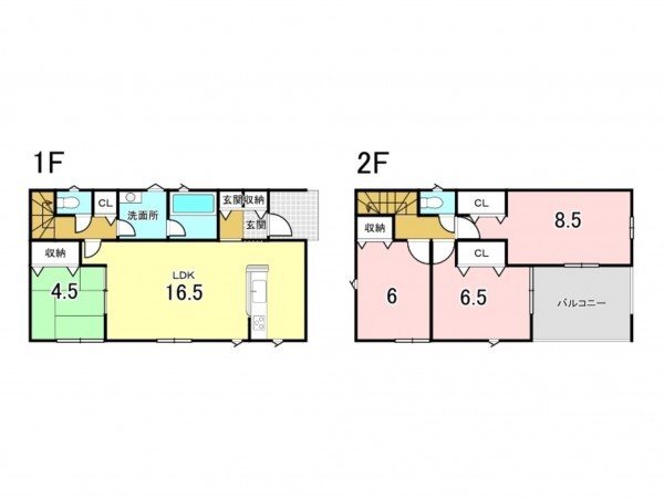 八戸市多賀台、新築一戸建ての間取り画像です