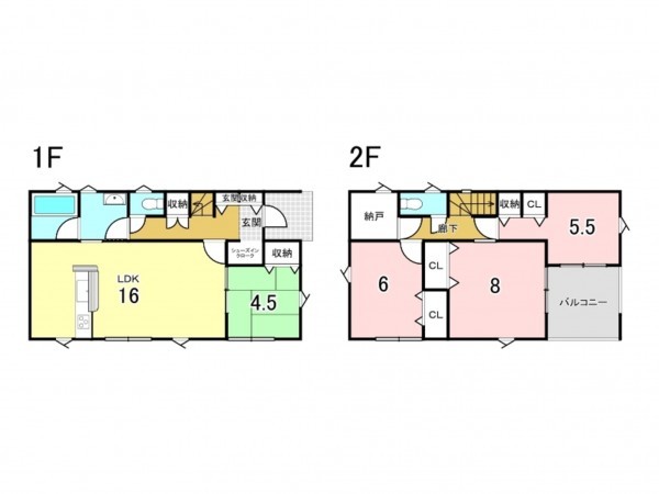 八戸市多賀台、新築一戸建ての間取り画像です