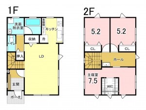 八戸市諏訪、中古一戸建ての間取り画像です
