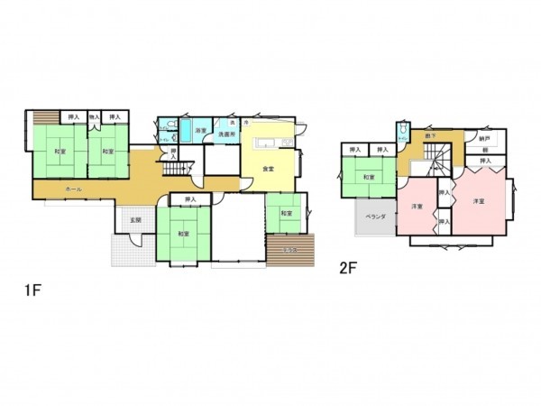 八戸市東白山台、中古一戸建ての間取り画像です