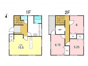 八戸市大字湊町、中古一戸建ての間取り画像です