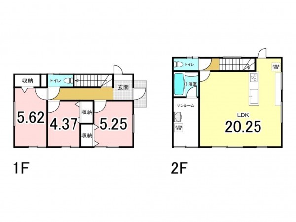 八戸市大字大久保、中古一戸建ての間取り画像です