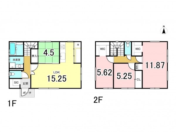 八戸市新井田西、中古一戸建ての間取り画像です