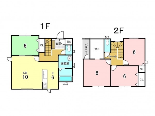 八戸市江陽、新築一戸建ての間取り画像です