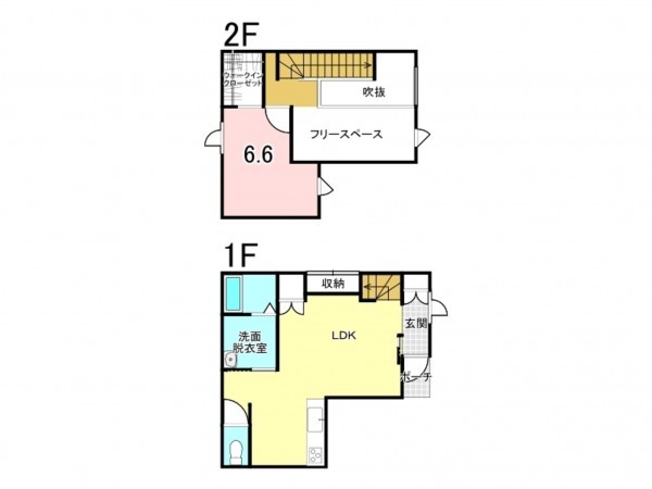 八戸市白銀、新築一戸建ての間取り画像です