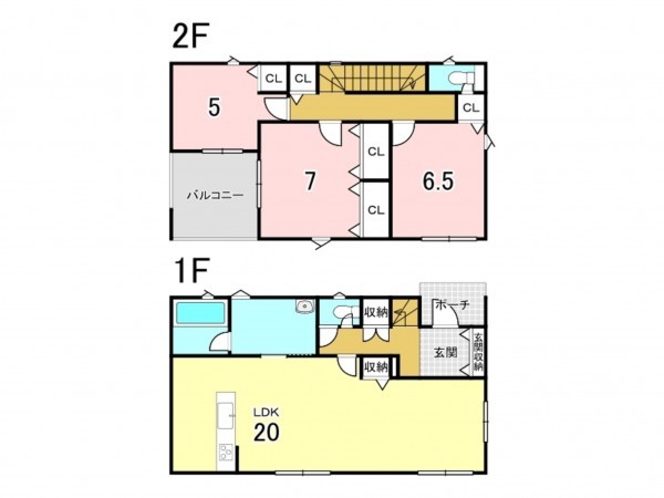 八戸市諏訪、新築一戸建ての間取り画像です