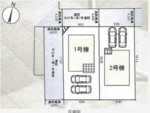 八戸市城下、新築一戸建ての間取り画像です