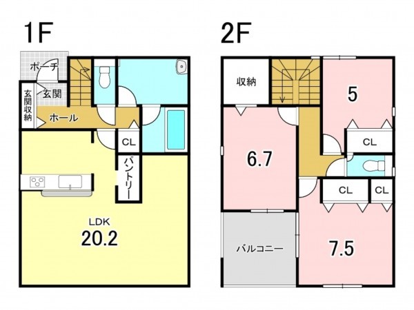 八戸市城下、新築一戸建ての間取り画像です