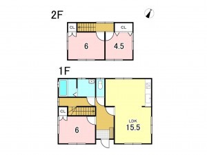 八戸市大字河原木、中古一戸建ての間取り画像です
