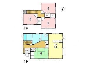 八戸市大字大久保、中古一戸建ての間取り画像です