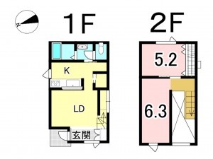 八戸市大字大久保、新築一戸建ての間取り画像です