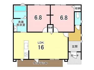 八戸市小中野、中古一戸建ての間取り画像です