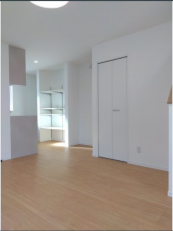 八戸市長根、新築一戸建ての居間画像です