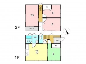 八戸市南白山台、中古一戸建ての間取り画像です