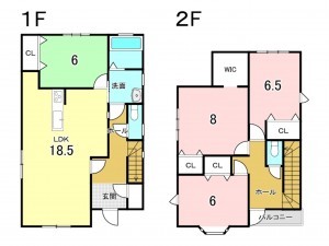 八戸市大字新井田、新築一戸建ての間取り画像です