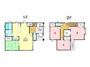 八戸市高州、中古一戸建ての間取り画像です