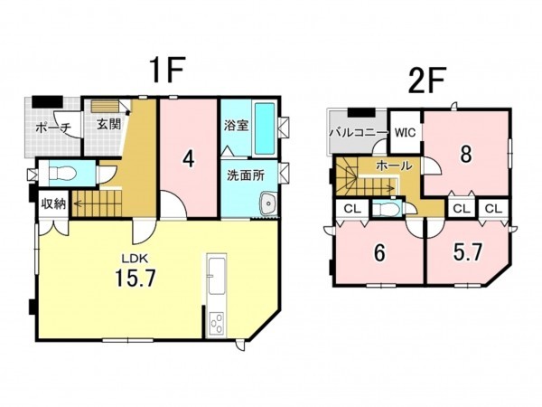 八戸市諏訪、新築一戸建ての間取り画像です
