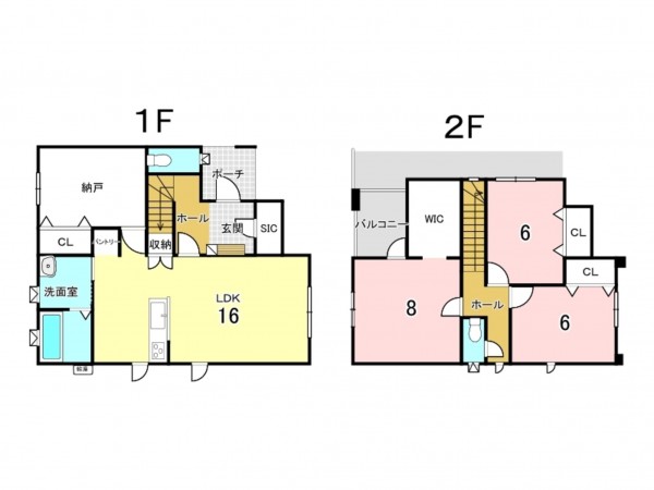 八戸市多賀台、新築一戸建ての間取り画像です