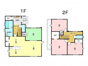 八戸市江陽、新築一戸建ての間取り画像です