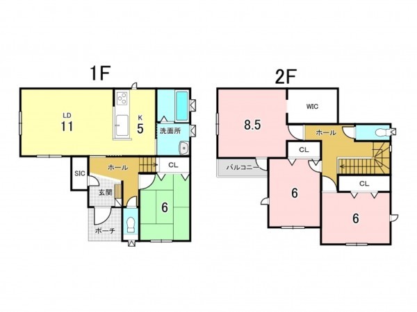 八戸市沼館、新築一戸建ての間取り画像です