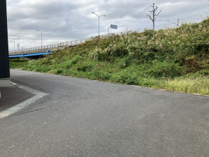 八戸市新井田西、中古一戸建ての前面道路を含む現地写真画像です