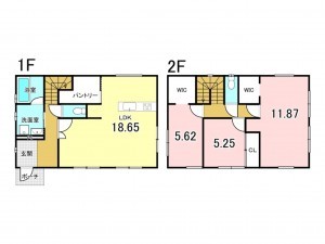八戸市新井田西、中古一戸建ての間取り画像です