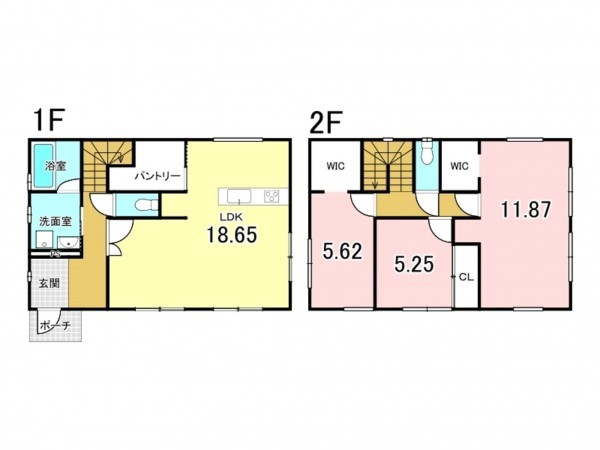 八戸市新井田西、中古一戸建ての間取り画像です
