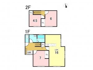 八戸市下長、中古一戸建ての間取り画像です